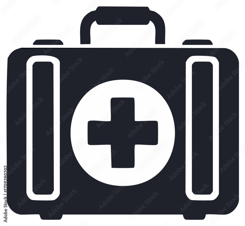 Obraz premium Vector First Aid Kit Medical Box Emergency Case with Cross Symbol