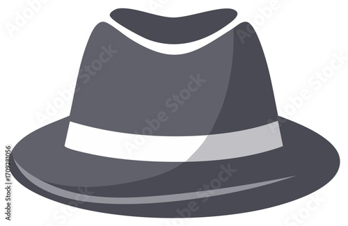 Illustration of a classic fedora hat with stylish design
