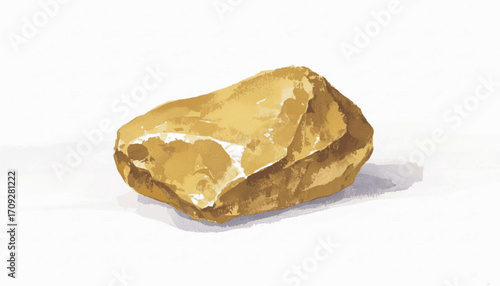 Watercolor Boulders Golden rock isolated vector illustration svg
