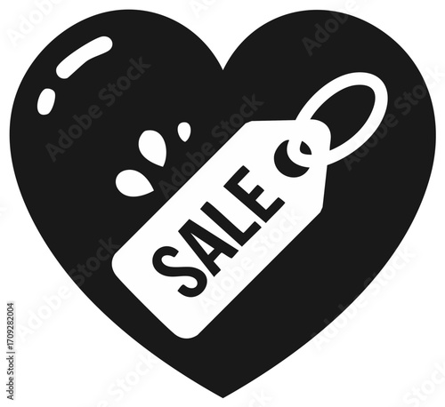 Heart Shape with Sale Tag Promotion