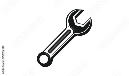 Classic open end wrench tool illustration