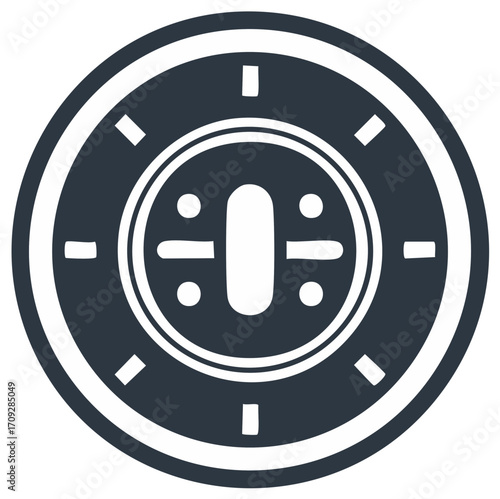 Abstract illustration of a sport field or game in a clock face design.