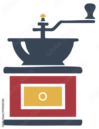 Vintage coffee grinder illustration