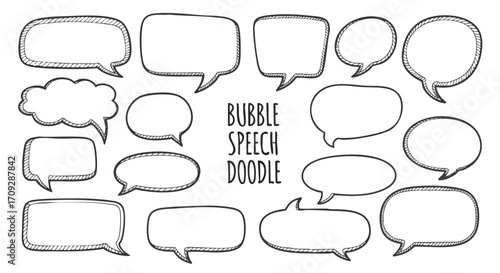 Hand drawn speech bubbles are great for social media or website designs to add a fun message