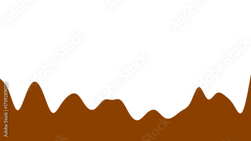 Abstract brown and white graphic depicting dripping chocolate or sweet cream, perfect for food, dessert, or confectionery designs and backgrounds.
