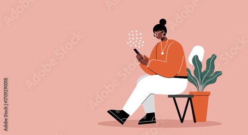 Modern person engaging with a smartphone, illustrating digital connectivity, communication, and contemporary lifestyle. Ideal for technology, business, and social media themes.
