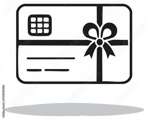 Gift card illustration, gift cards with ribbons and bow, e-commerce design elements, gift certificate