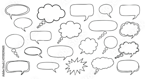 Add visual punch to your project with this hand-drawn speech bubbles collection for presentations and marketing