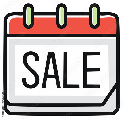 Sale Calendar Illustration for Retail Promotions and Scheduled Events