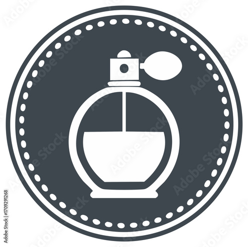 Perfume Bottle Icon within Decorative Circle Fragrance Aroma Scent Elegance