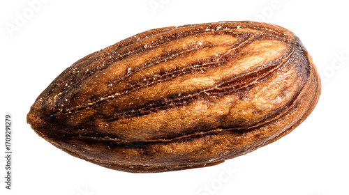 Almond nuts isolated on a wooden background. Almonds are a healthful food. Locally in Bangladesh, it is called Kath Badam.