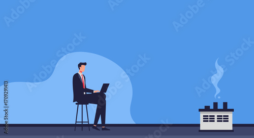 Stylized illustration of a traveler walking with a backpack and pulling a suitcase, ready for a journey or departure. Represents adventure, leisure, and modern travel.