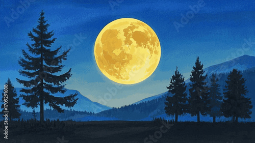 Celestial Whisper Golden Moon isolated watercolor vector illustration svg