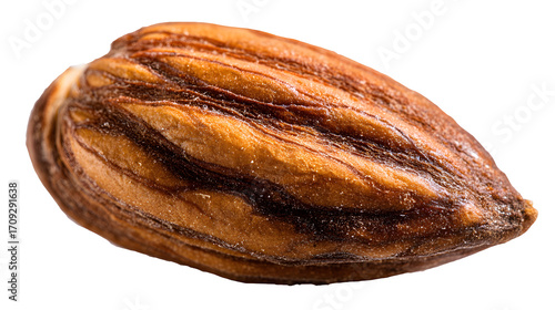 Almond nuts isolated on a wooden background. Almonds are a healthful food. Locally in Bangladesh, it is called Kath Badam.