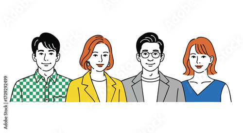 Diverse team members stand confidently ready for new challenges in a thriving startup environment