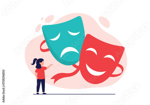 Exploring the duality of human emotions through theater masks.