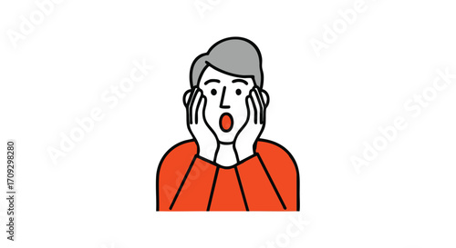 Woman reacting with shock and surprise to unexpected news with hands on her face in disbelief
