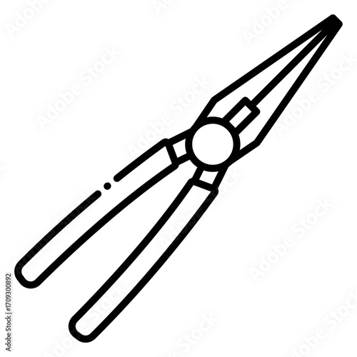 Needle Nose Pliers Tool Outline Icon