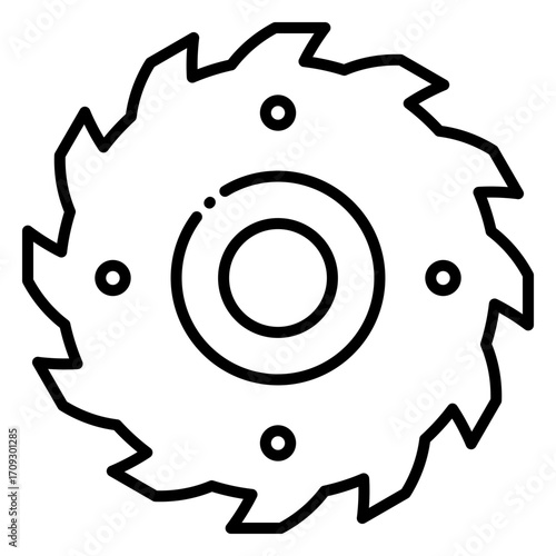 Circular Saw Blade Icon for Carpentry and Construction