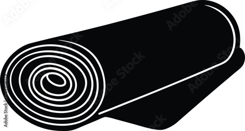  rolled yoga mat silhouette vector