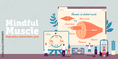 Fitness-themed vector banner illustration