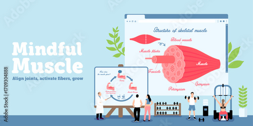 Fitness-themed vector banner illustration
