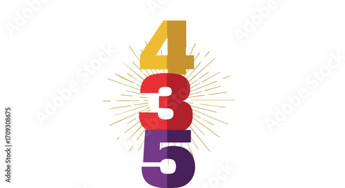 Vibrant numbers create a dynamic graphic element for your next project, download this versatile design today