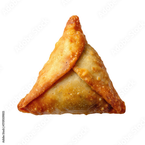 Golden fried triangular pastry