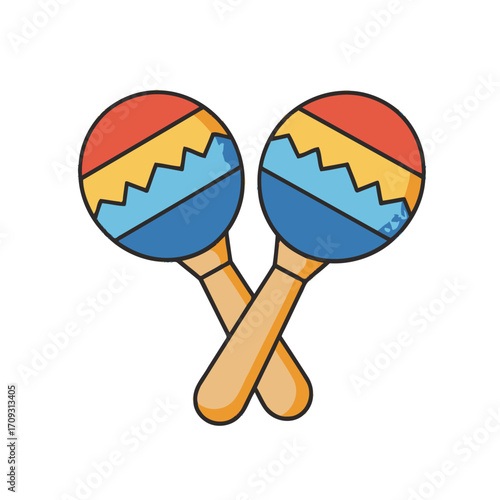Colorful Traditional Maracas Vector
