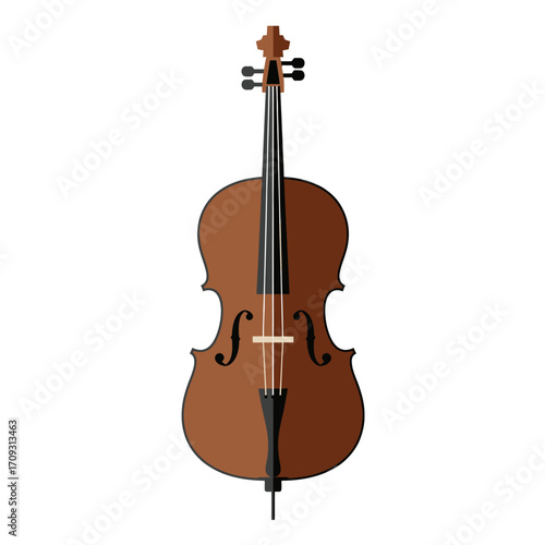 Vector Illustration of Cello Musical Instrument