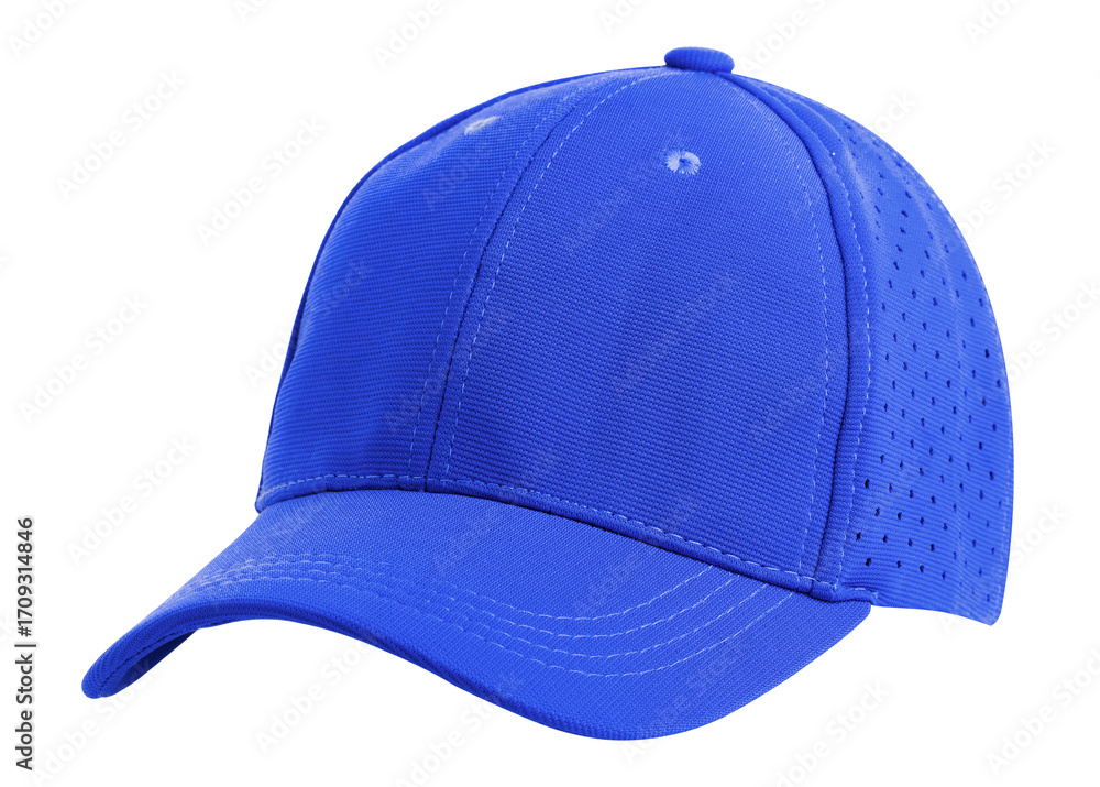 Fototapeta premium Closeup of the fashion blue cap isolated on transparent background.