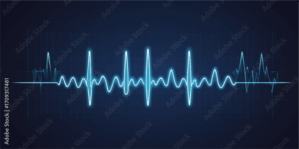 Obraz premium Medical heartbeat cardiogram showing the pulse of life on a monitor