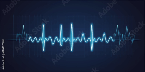 Medical heartbeat cardiogram showing the pulse of life on a monitor