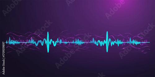 Abstract health ecg graph heartbeat wave on a medical monitor