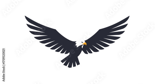 Vector-Style Eagle Illustration with Majestic Details, embodying Freedom and Strength