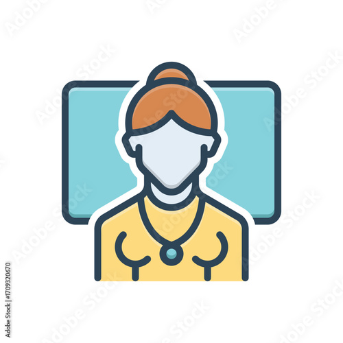 Color illustration icon for teacher