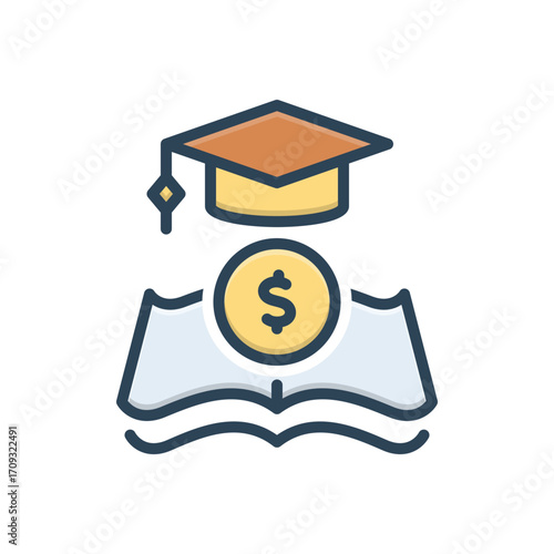 Color illustration icon for scholarship