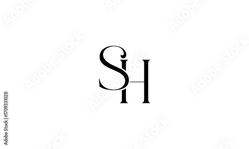 SH initial letters, monogram logo