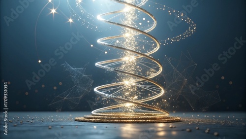 Wallpaper Mural Glowing DNA Helix Abstract Light Particles Torontodigital.ca