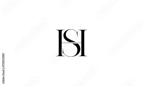 SH initial letters, monogram logo