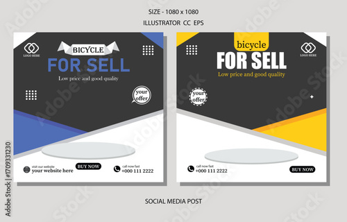 Corporate social media post design for bicycle discount offer 