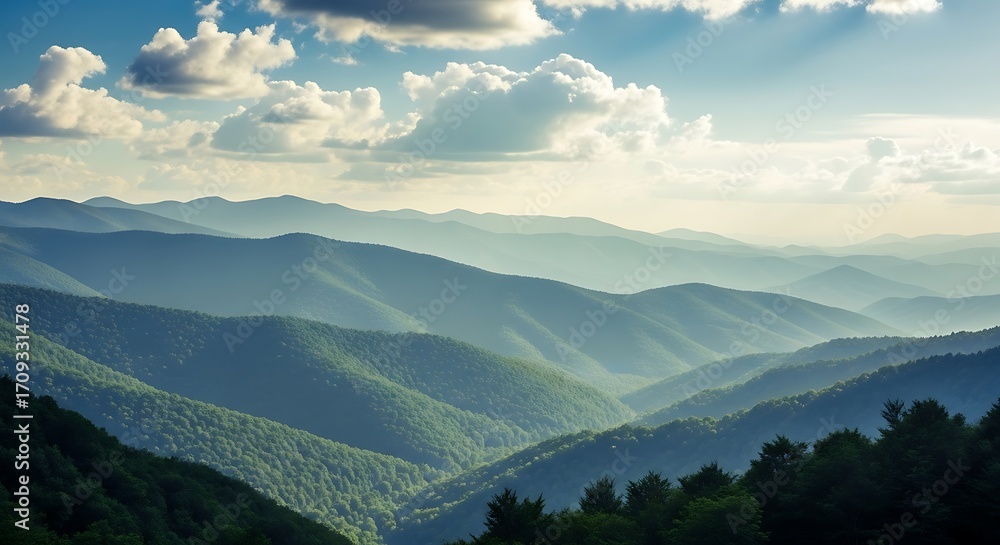 Fototapeta premium Majestic Mountain Range Scenery.