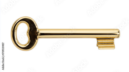 Gold key with transparent background