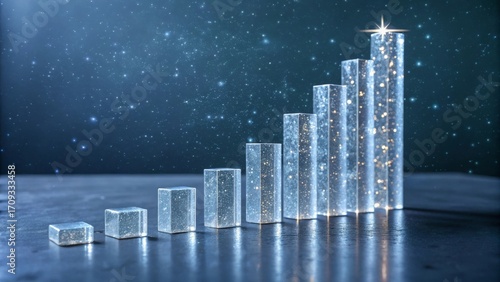 Wallpaper Mural Futuristic Growth Bar Chart Under Starry Sky Torontodigital.ca