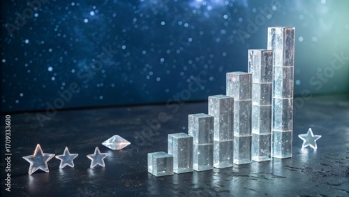 Wallpaper Mural Crystal Progress Bar Chart with Sparkling Stars Torontodigital.ca