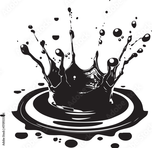 The Essence of Black Splash: Capturing the dynamic, abstract, and fluid moment of a splash, rendered in striking black, this image is a study in form, texture, and the inherent beauty of movement.