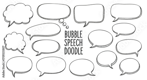 Hand-drawn speech bubbles offer creative space for your ideas and dialogue in any project