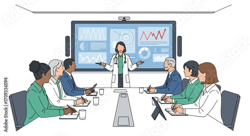 Medical Team Meeting Presentation Healthcare Professionals.