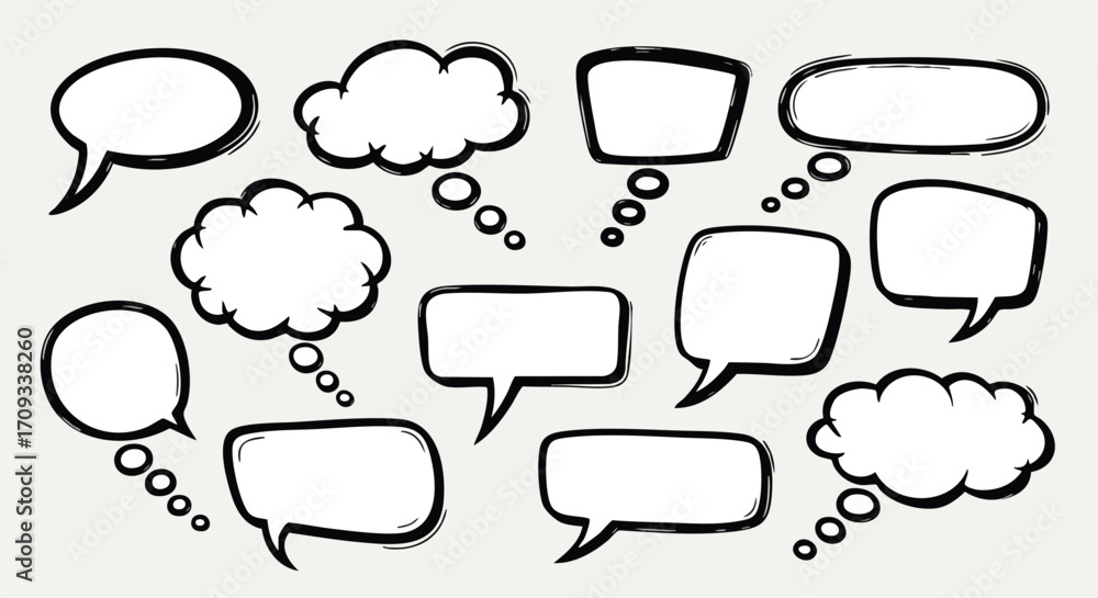 Obraz premium Express yourself with hand drawn speech bubbles for social media and marketing campaigns today