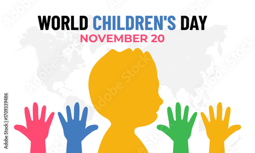 World Children’s Day on November 20 promotes children’s rights, equality, health, safety, and education, inspiring a better future for every child. Universal Children's Day. creative concept. banner.